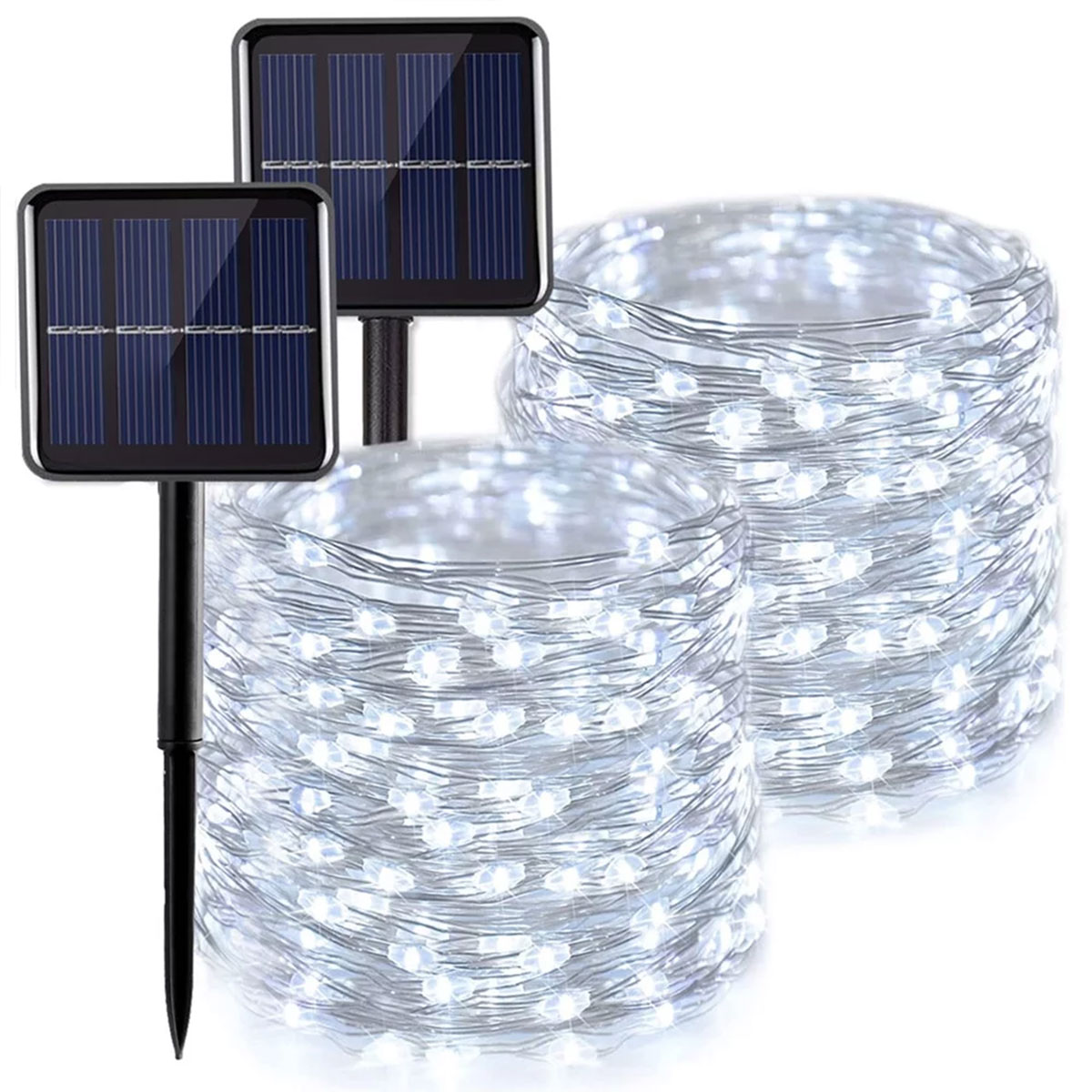 Guirnaldas de luces alimentadas por energía Solar de 12/22/32M, lámpara Solar de alambre de cobre de 300LED, luces de hadas impermeables IP65 para decoración del banquete de boda de Navidad: Rojo / 21-30 W