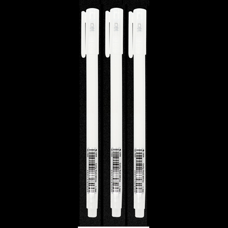 3/9 unids/set 0,6mm tinta blanca dorada plateada Color álbum de fotos bolígrafo de Gel papelería oficina lindo Scrapbooking pluma de gran capacidad para niños: Blanco
