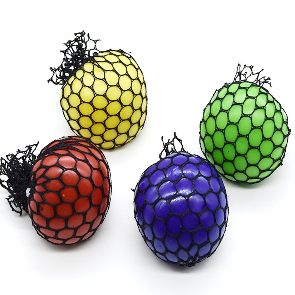 1Pc 4 cm Mesh Ball Grape Squeeze Toy Stresses Reliever Squeeze ToysChild Adult Hand To Knead Novelty Sensory Fruity Play Toys Ra