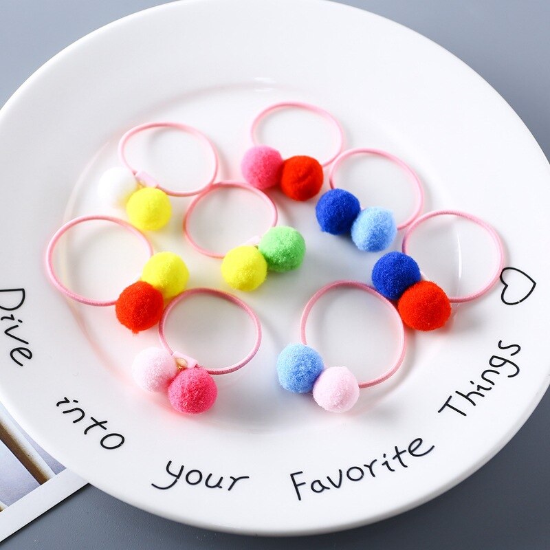 Bandes élastiques pour cheveux de princesse, boule de couleur pour enfants, coiffure pour bébé, accessoires pour cheveux pour filles, 10 pièces,: Default Title