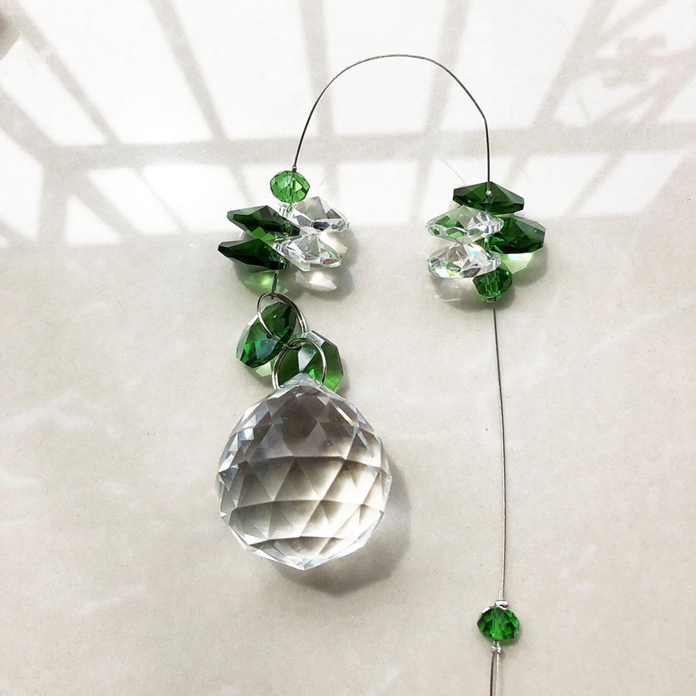 Green Crystal Suncatcher Rainbow Collection Window Sun Catcher Ornament Handcrafted For Family,Christmas