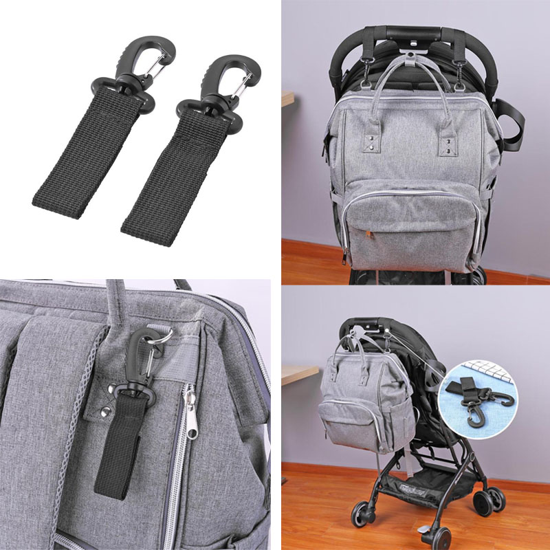 2 uds. Ganchos de cochecito de bebé, bolsa de pañales para silla de ruedas, colgador de bolso organizador de pañales, Clip, accesorios para carritos, colgador de bolsa, ganchos de cochecito de bebé