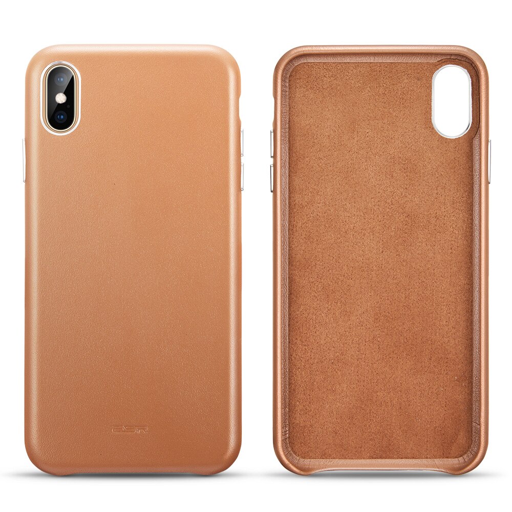 ESR per il Caso di iPhone 11 Pro Max del Cuoio Genuino di Caso Della Copertura Posteriore per il iPhone X XR XS Max Copertura di Lusso per il iPhone 11 11Pro Max Funda: for iPhone X / Brown