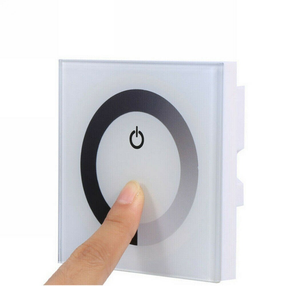 DC 12V-24V Touch Panel LED Lights Dimmer Smart Controller Wall Mounted Switch: white