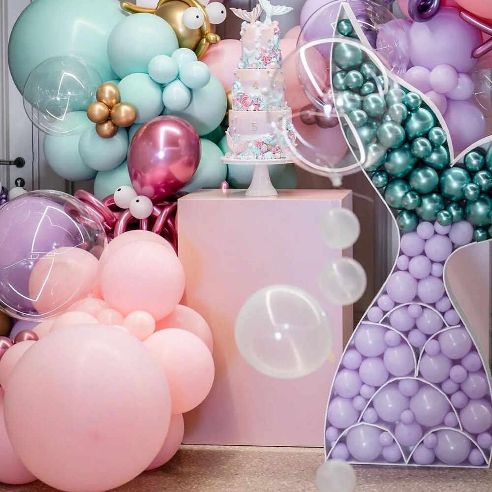 Mermaid Tail Mozaïek Ballon Frame Vullen Doos Voor Kleine Zeemeermin Party Shell Seahorse Diy Decoraties Verjaardagsfeestje Supplies