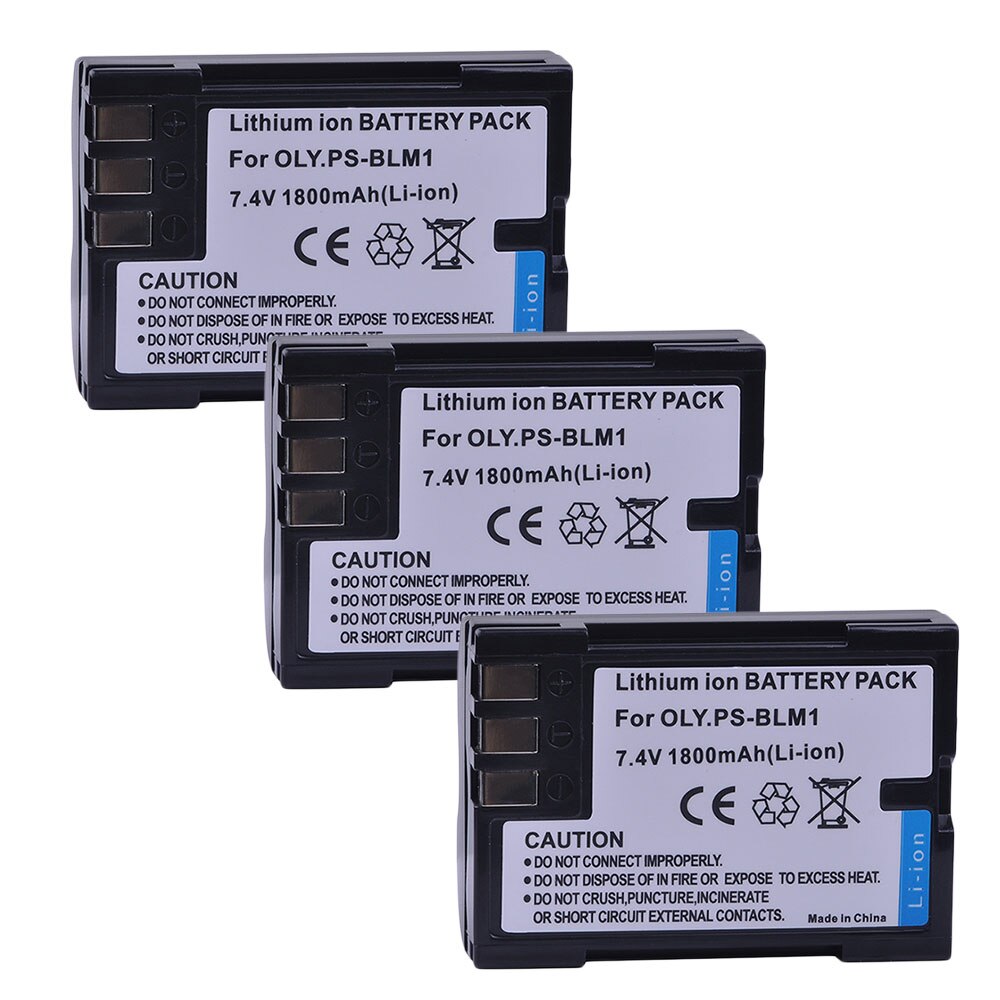 PowerTrust 2Pcs PS-BLM1 BLM1 BLM-1 Battery for Olympus C-5060, C-7070, C-8080, E-1, E-3, E-30, E-520, EVOLT E-300, E-330, E-500,: 3Battery