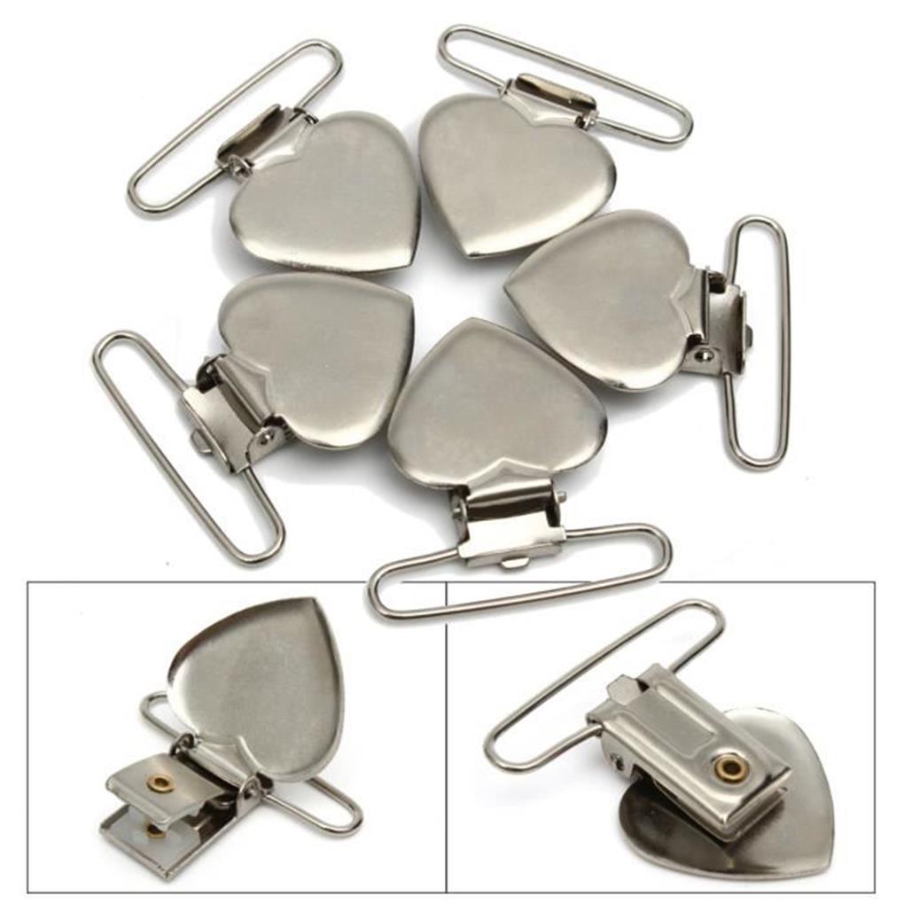 10PCS Suspender Trousers Overalls Fastener Grippers Button Press Stud Snaps Buckle Belt Duck Clip Strap button metal Stainless