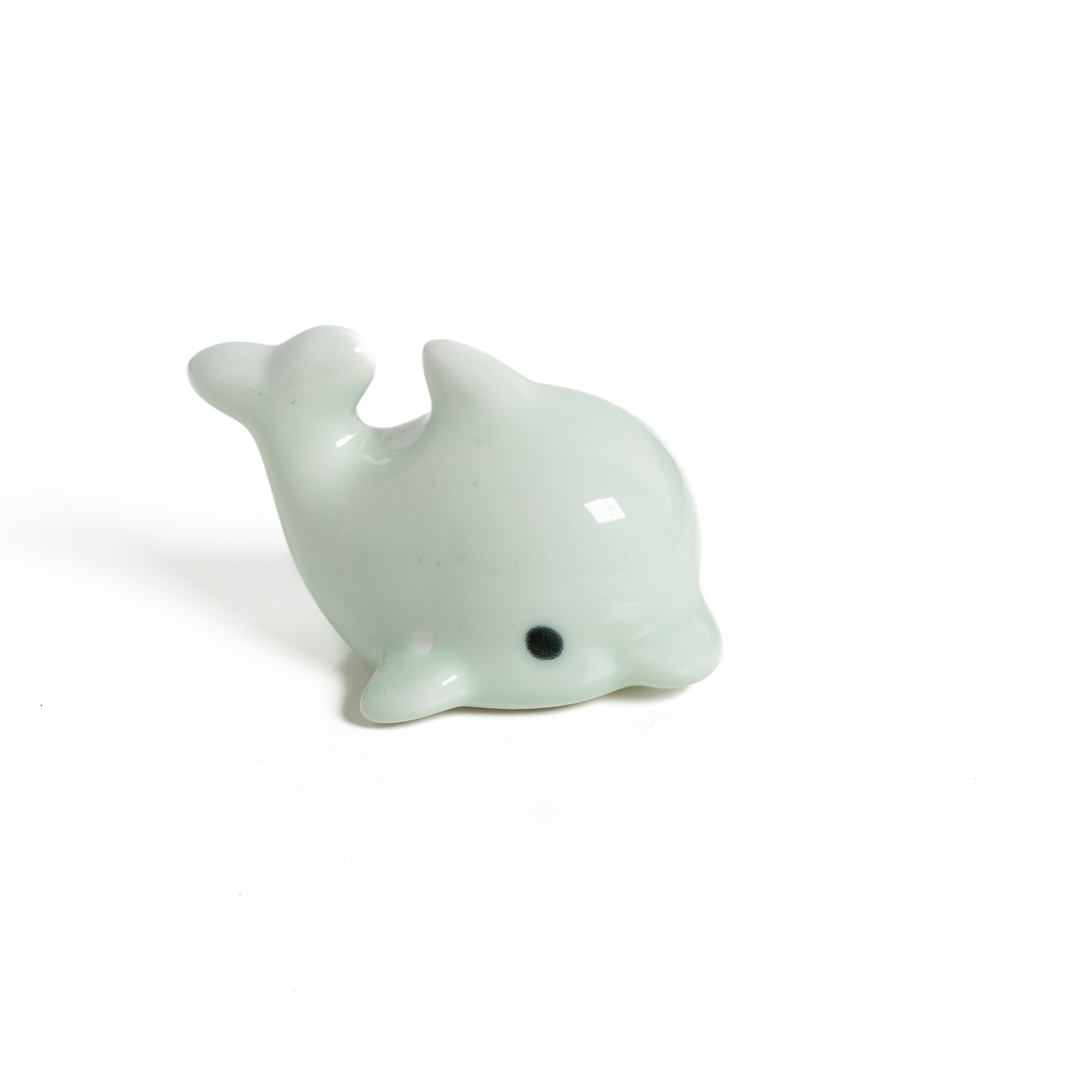 Figurine de dauphin en céramique faite à la main, ornement de bureau mignon, décoration de table pour la maison, le bureau et les idées S00140: orange