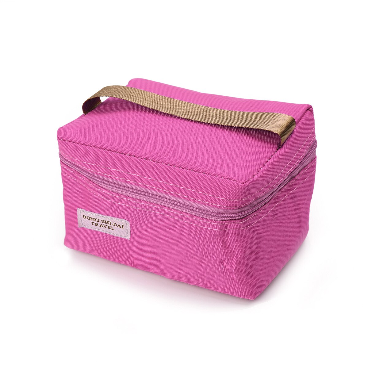 Bærbar termisk isoleret køligere madpakke opbevaringspose picnic rejse bære tote stor kapacitet antitryk hold varmen: Lyserød