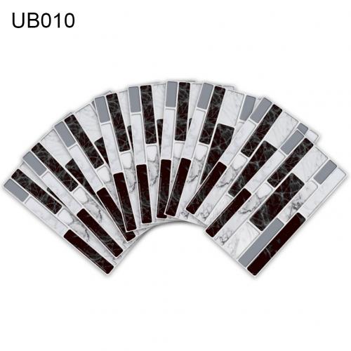 9Pcs 20x10cm Marble Texture Waterproof Tile Sticker DIY House Floor Wall Decor: UB010