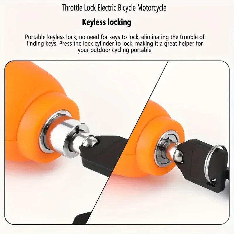 Mini Electric Vehicle Bike Anti-Theft Lock Set Bicycle Brake Handlebar Grip Cycling Horn Throttle Lock for Scooter Motorcycle