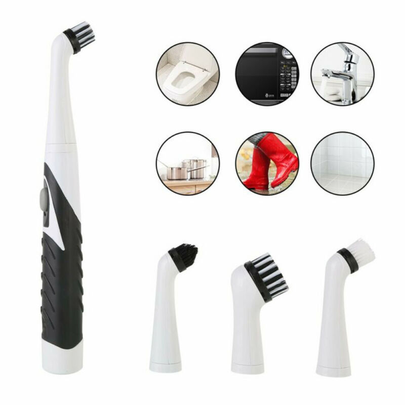 Multifunction Electric Sonic Scrubber Super Cleaning Brush Household Cleaner Brush 4 Brush Heads