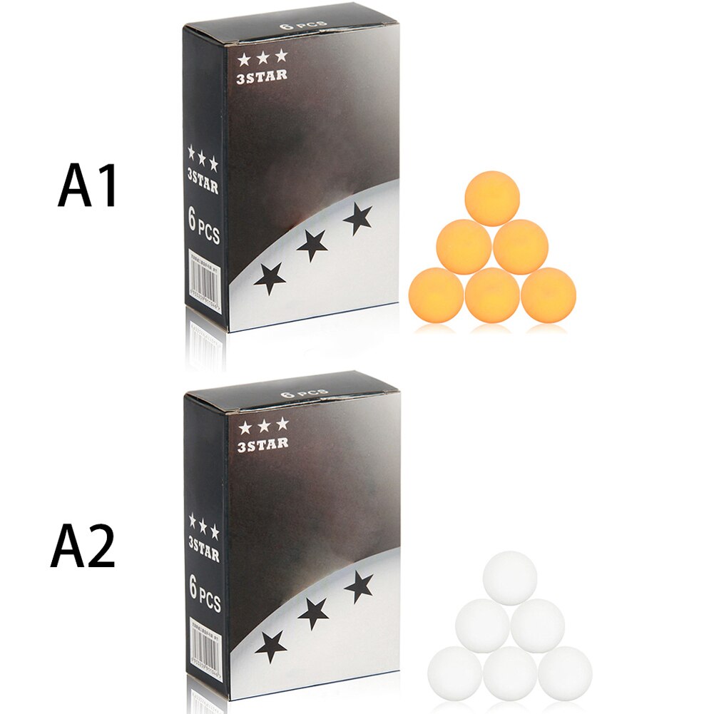 6Pcs Table Tennis Celluloid Ball Three-star Level Ping Pong Balls for Competition Training