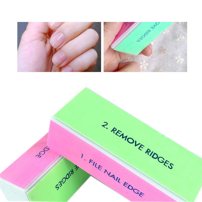 Svamp farverig flad terning neglepoleringsblokke neglebuffere fil polering slibning manicure værktøj neglekunst buffere slibeklods: Default Title