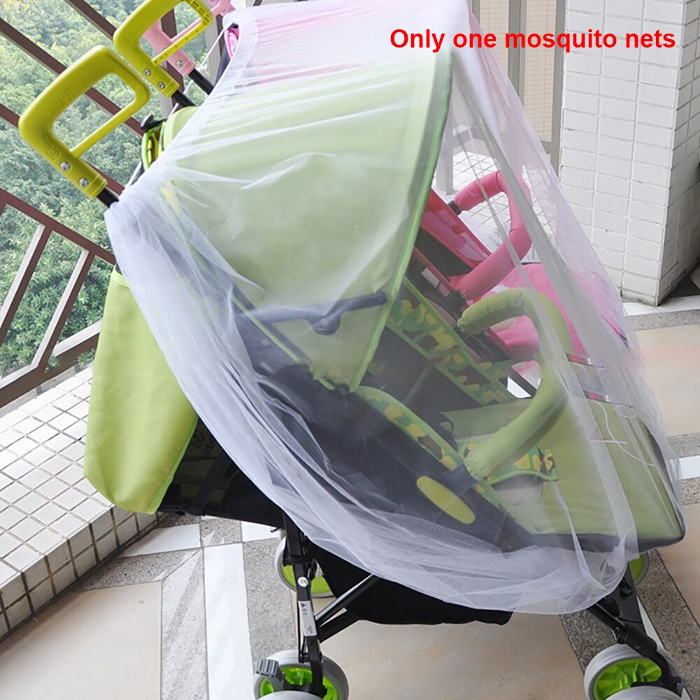 Buggy Klamboe Volledige Cover Baby Kid Safe Mesh Accessoires Outdoor Shield Dubbele Kinderwagen Wieg Wit Opvouwbare