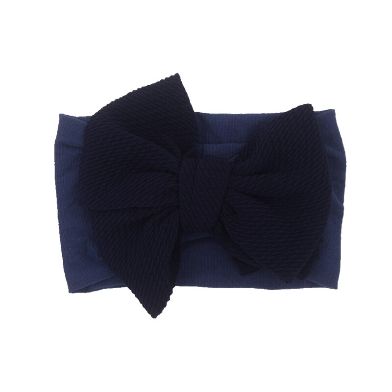 Baby nylon hoofdband zachte strik tulband haarbanden voor meisjes hoofdbanden elastische hoofddoek kinderhaaraccessoires: Marineblauw