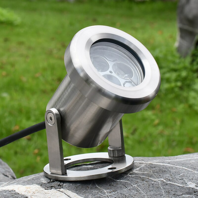 LED underwater light colorful spotlight ip68 waterproof stainless steel pool light 3w RGB changeable fountain lights pond lights