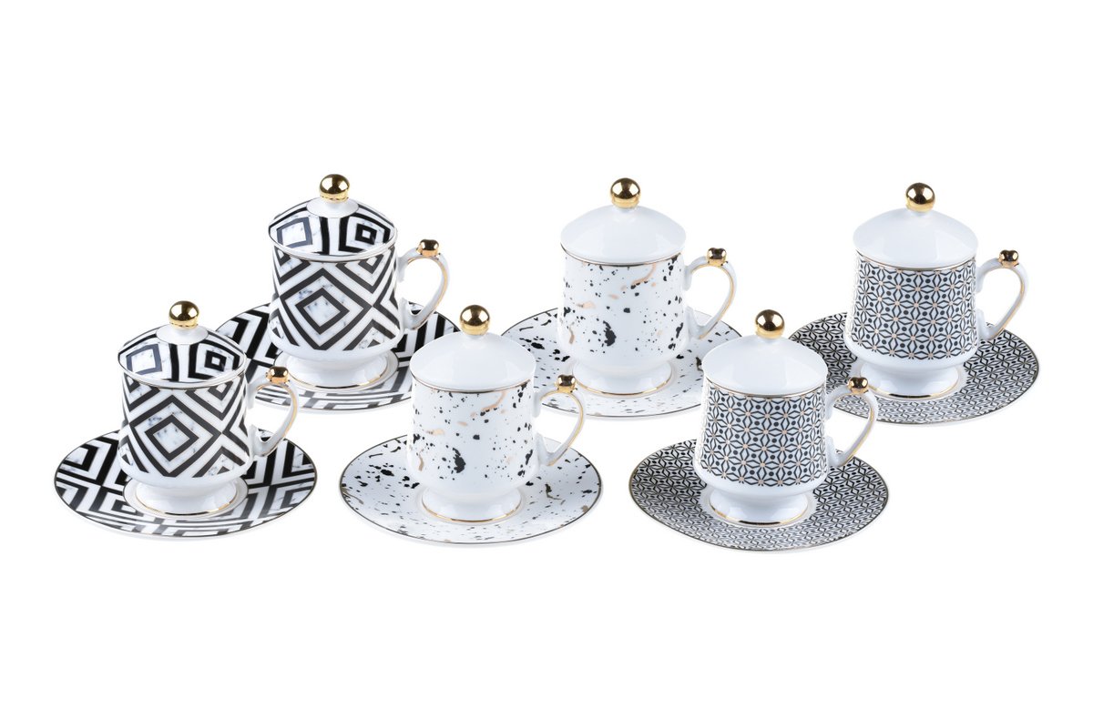 Kaffekopp med lokk forman prestige 6 seter porselen kaffekopp sett kaffekopp sett med kalkun motiv mønsterboks: Default Title