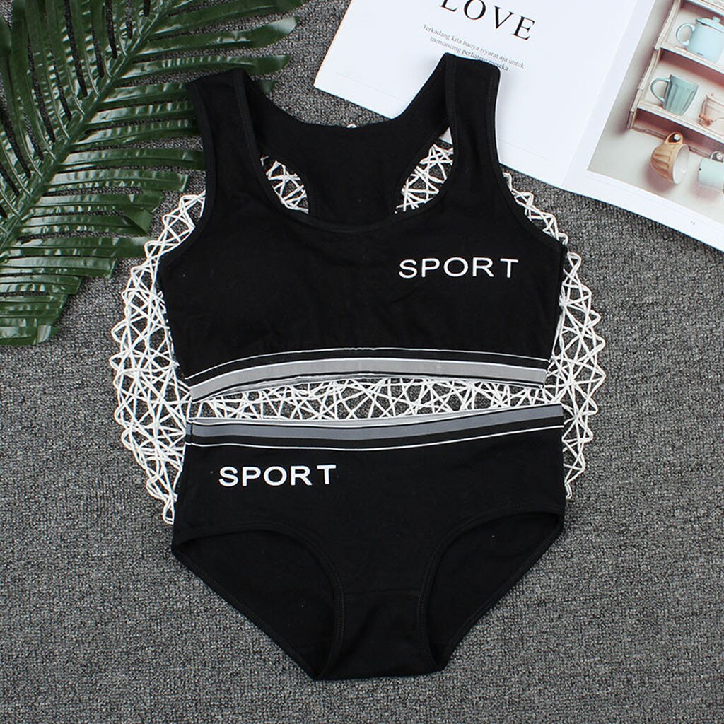sports girls bra set Sling Underwear for Kids Teenager Training puberty bras May 7th: BK