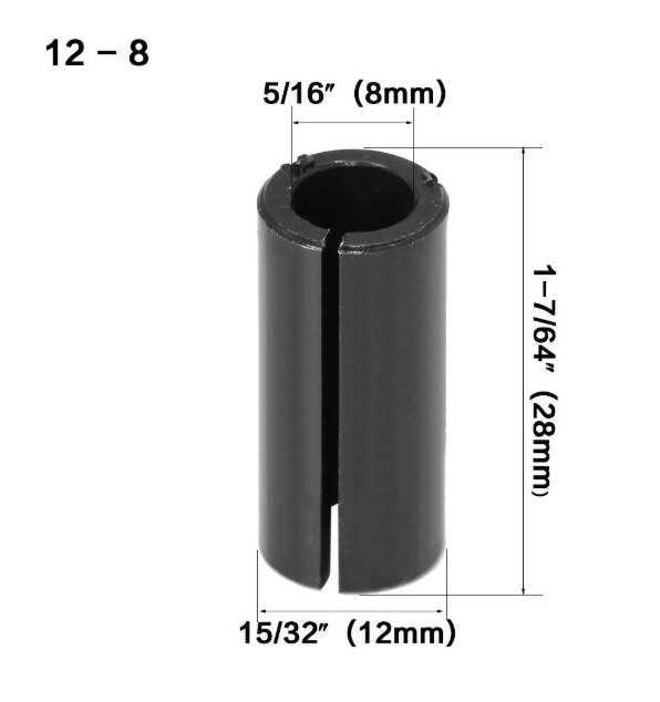 Outil de routeur CNC, adaptateur de haute précision, pince adaptateurs de tige support de fraise, mandrin de Conversion 12.7-8 8-6 12.7-6.35 1 pièce: 12 Turn 8