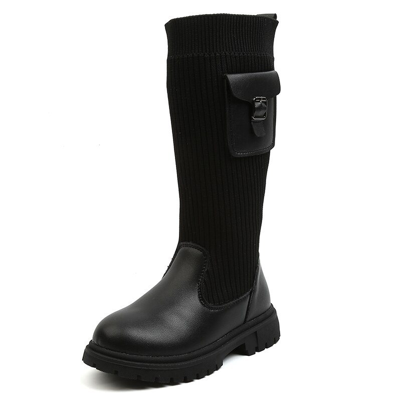 Stivali lunghi per bambini ragazze al ginocchio moda calzini per bambini stivali da neve 2020New autunno inverno principessa ragazze scarpe sportive Sneakers per bambini: 12.5