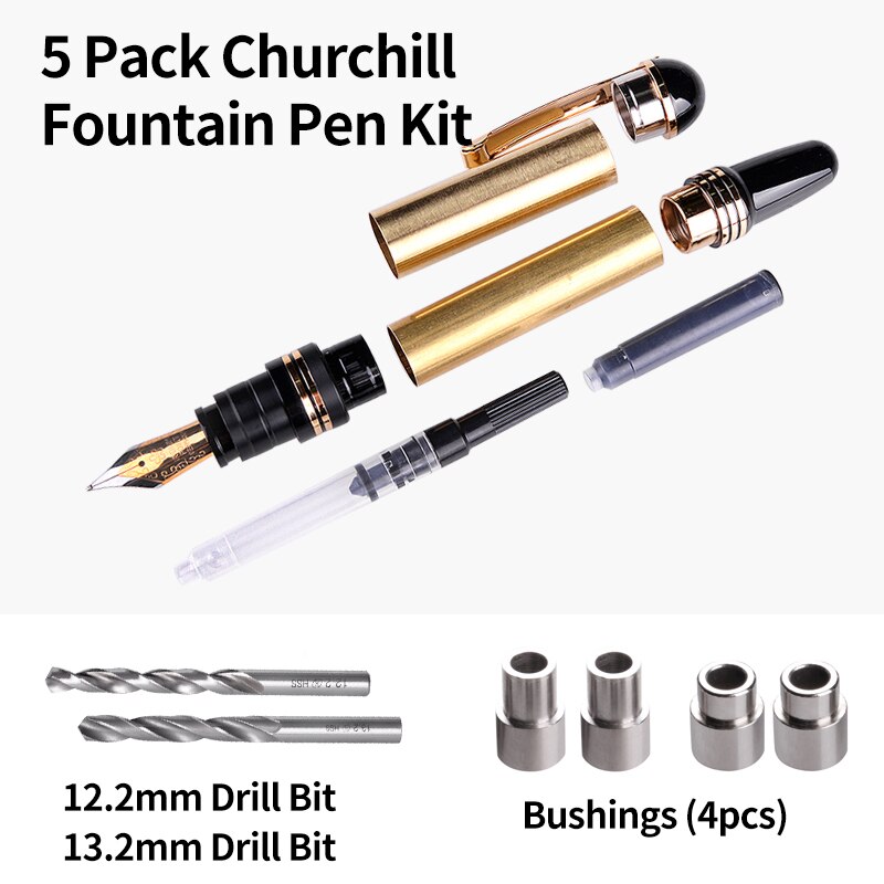 Churchill Fountain Pen Kit Chrome Plating Diy Accessories for Woodturning Pen Kits for Woodworking