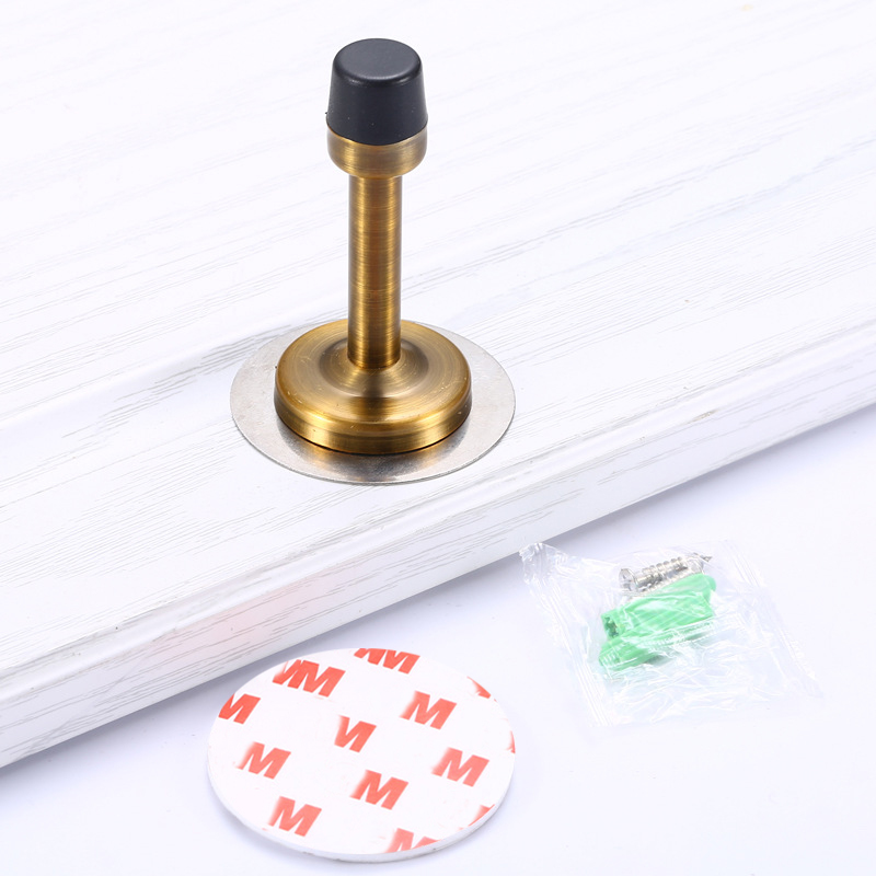 Stainless Steel Door Stops Wall Mounted Door Stopper Rubber Holder Catch Floor Fitting With Screws Bedroom Home Hardware: Stickers-YB