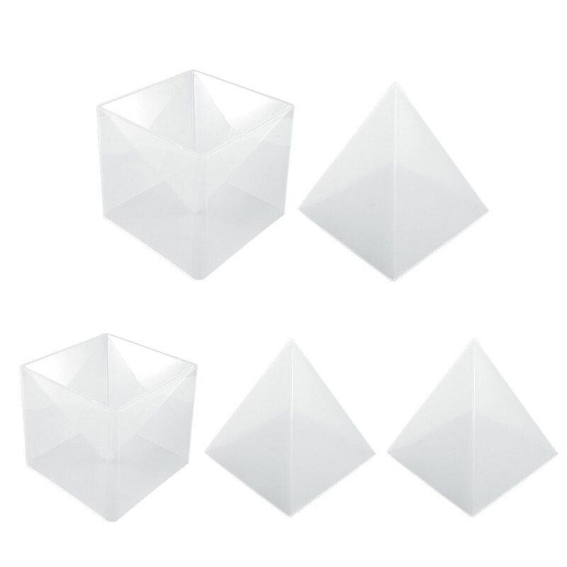 DIY Pyramid Resin Mold Set Large Silicone 3D Pyramid Molds Home Decor 15cm/5.9" U7ED