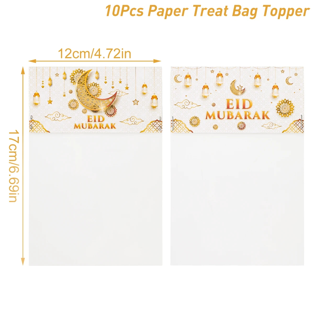 Eid Mubarak Geschenkzakken Plastic Zak Koekje Snoep Ramadan Kareem Decoratie 2025, Islamitische Moslim Feestverpakking Zakje: Donker Kaki
