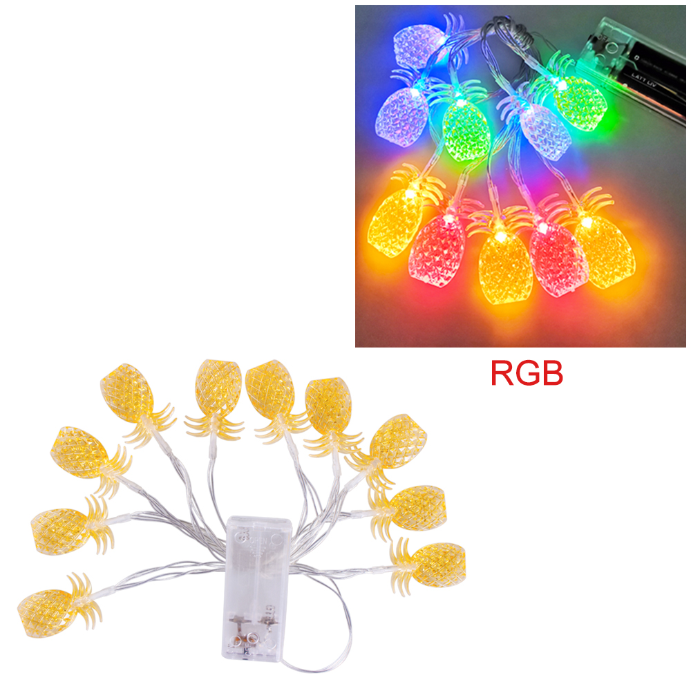 Guirlande lumineuse LED ananas, 1.5M 3M, éclairage féerique de noël, , fête de mariage, décoration de jardin pour chambre à coucher familiale: RGB / 3M Battery case
