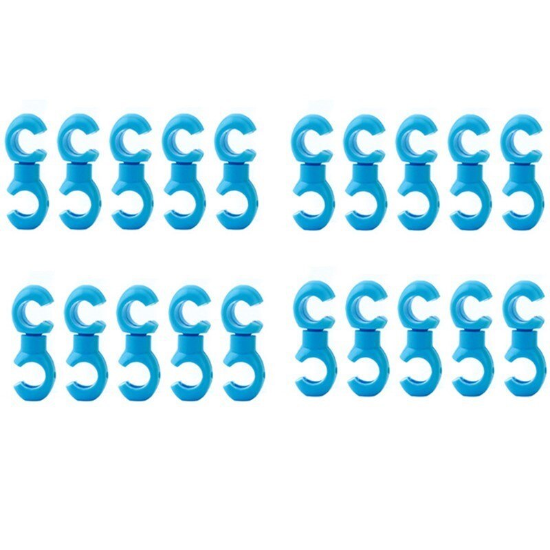 20/10 pcs Bicycle MTB Brake Cable S Style Clips Buckle Hose Guide Bike Cross Line Clip: 20 pcs Blue