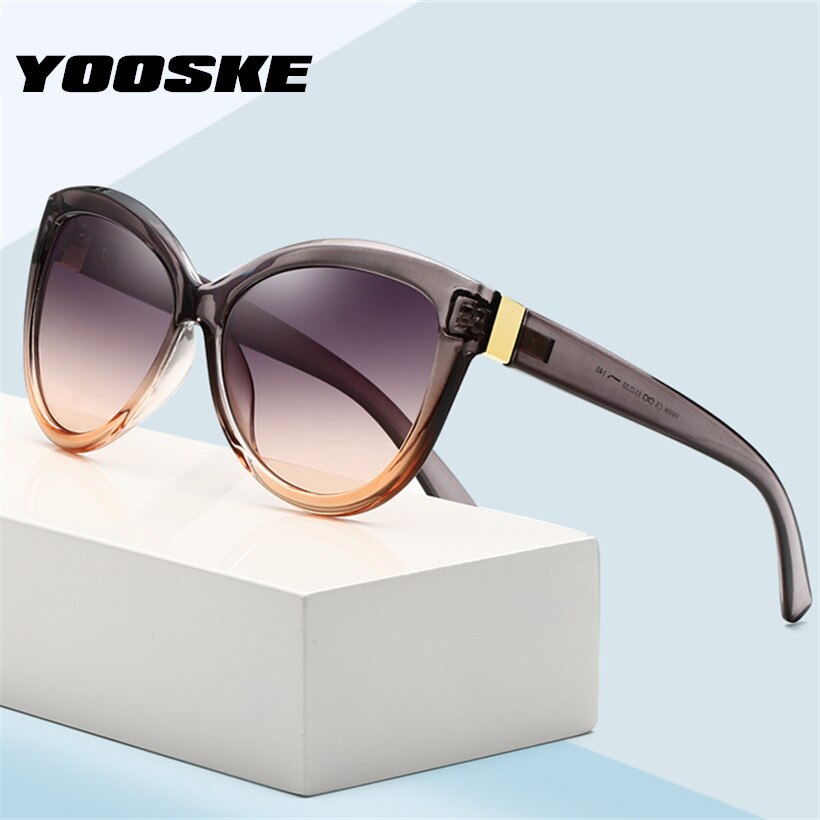 Yooske cat eye solbriller kvinder overdimensionerede solbriller dame luksus mærke nuancer gradient briller