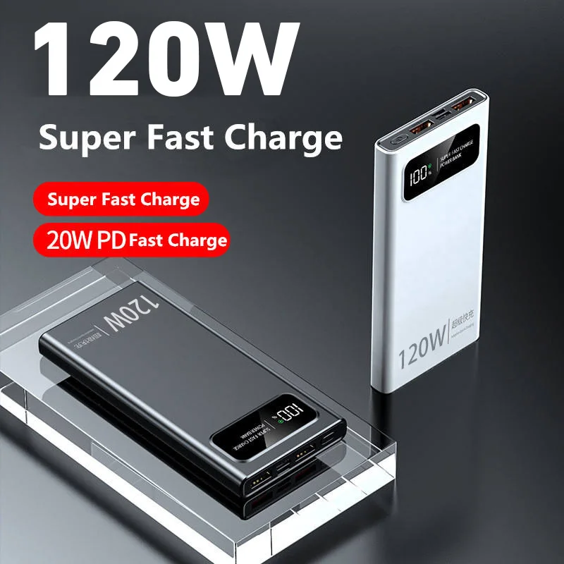 200000mAh 120W Power Bank a ricarica rapida capacità Super Ultralarge per batteria esterna di alimentazione Mobile per Iphone Xiaomi Vivo