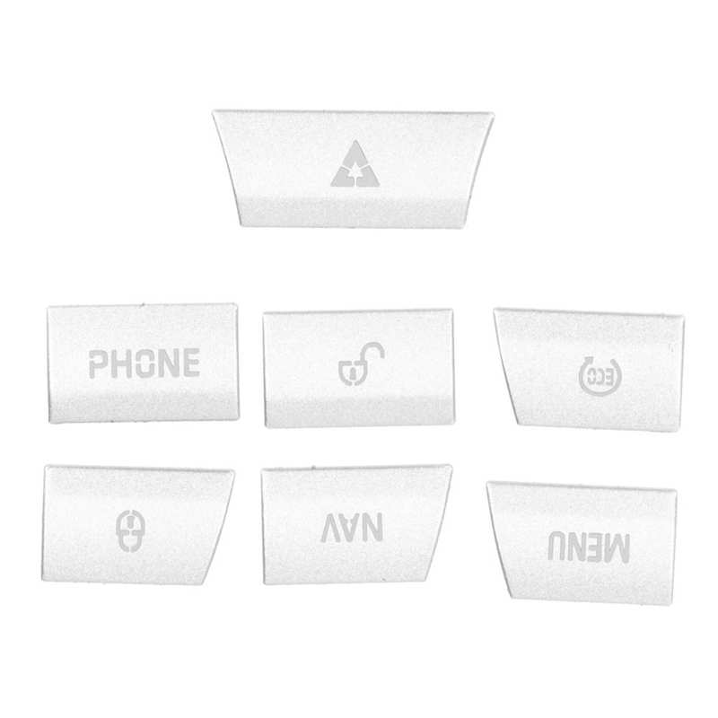 7Pcs Multimedia Panel Button Cover Sticker Silver Aluminium Alloy Fit for Jaguar XF Automobiles