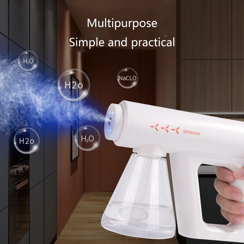 Indoor Electric Sanitizer Sprayer Machine Handheld Disinfectant Mist Fogger 2 Gear Adjustable Nano Atomizer 300ml