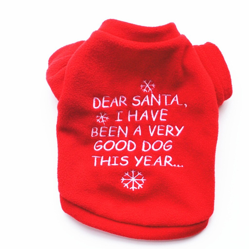 Kerst Print Hond Kleding Voor Kleine Honden Hond Winter Pluche Kleding Hond Lange Mouw Top Ubranka Dla Psa: B / S
