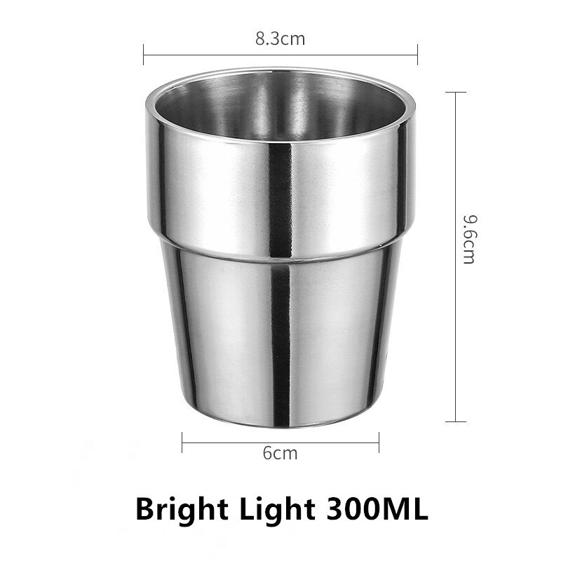 Taza irrompible e irrompible para beber cerveza, café, té, aislamiento Anti escaldado, taza de agua de acero inoxidable, tazas para niños: Gris claro