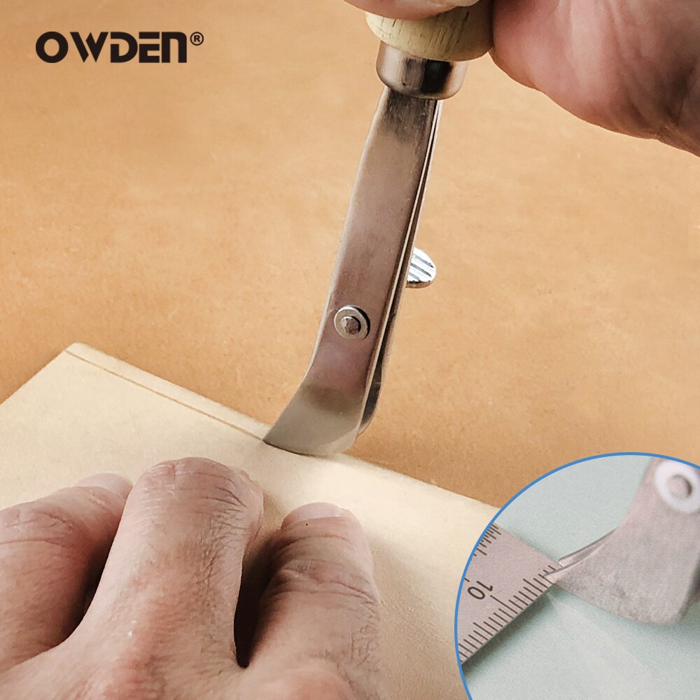 OWDEN – Creaser de bord réglable en acier inoxydable pour le cuir, largeur maximale de 17mm, fait à la main