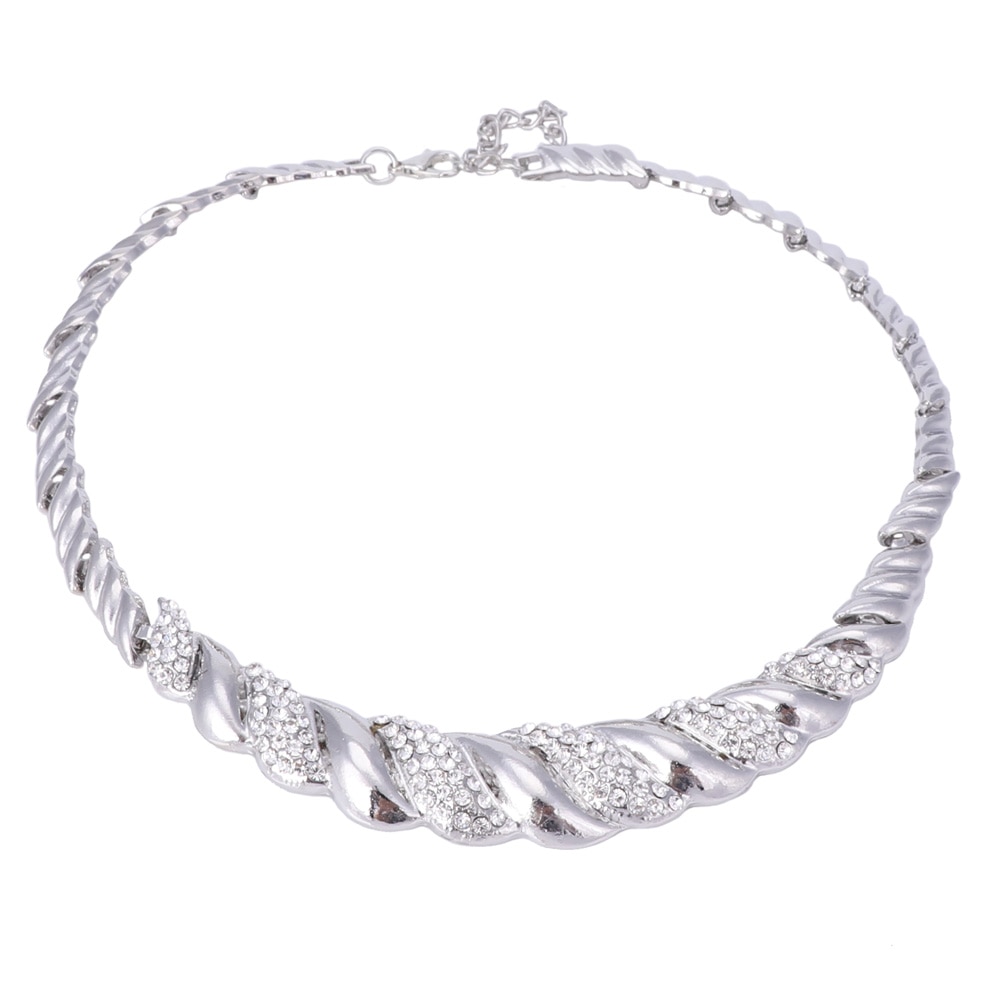 Conjunto de joyería de , collar de cuentas africanas de color plateado de Nigeria Dubai, conjunto de joyas de boda, conjuntos de joyas de cuentas africanas