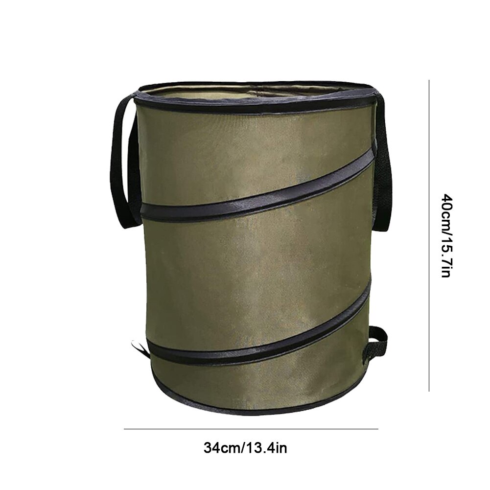 Garden Waste Bag Rubbish Refuse Sacks Portable Foldable Reusable Waterproof Garbage Handles Release Buckle For Outdoor: 34x40cm
