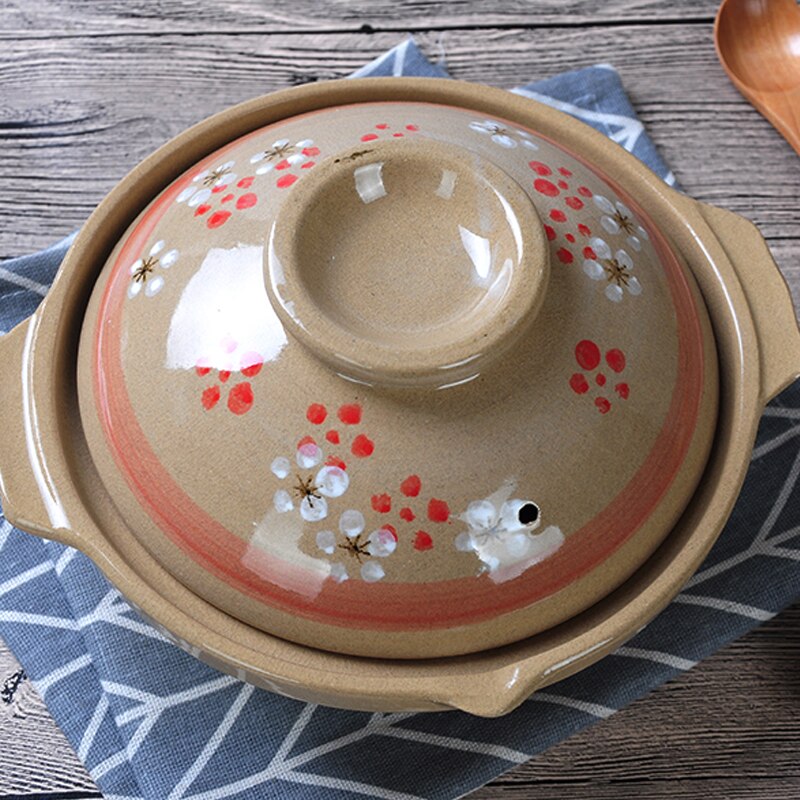 Soup Pot Crock Pot Casserole Ceramic Saucepan Soup Pot High Temperature Resistant Cooking Pan for Gas Stove cooker: B-Random color