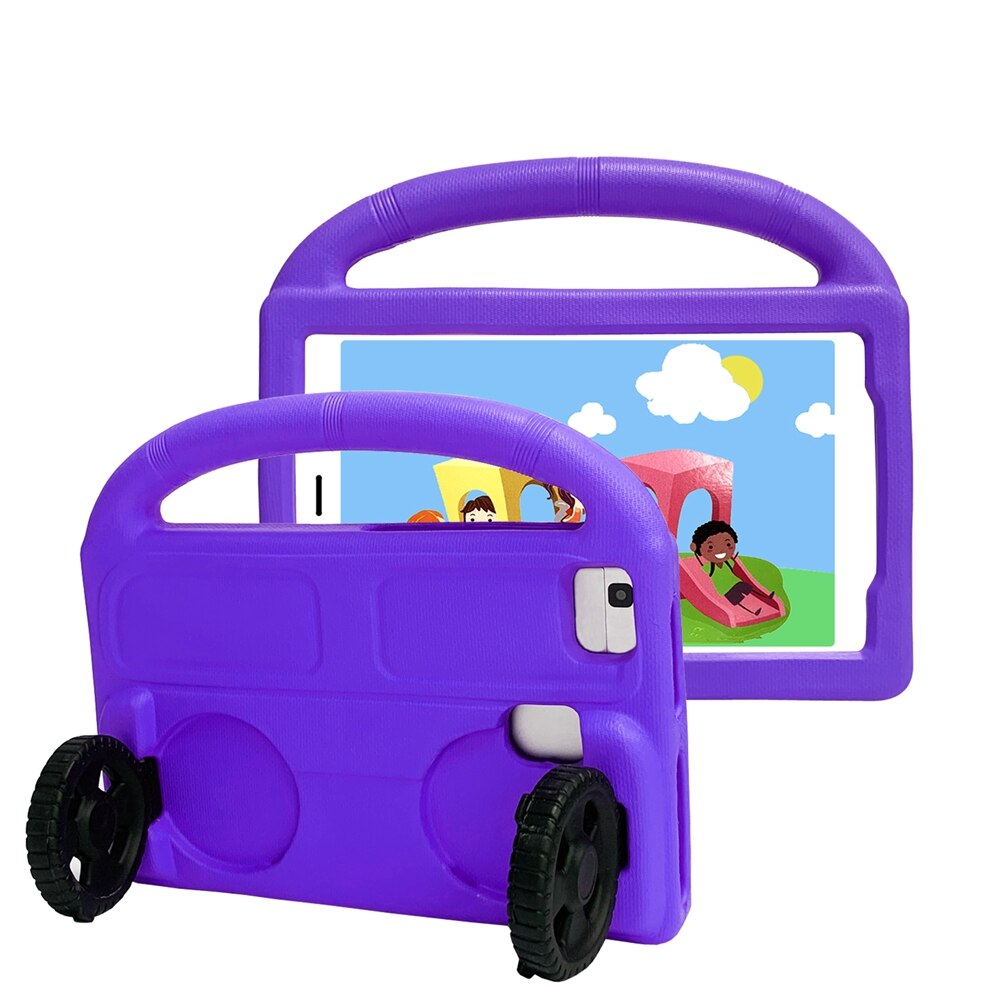 Case For Samsung Galaxy Tab 3 4 E 8.0 SM-T311/T310/T315/T330/T331/T375/T377 cover wheel Full body Shockproof Kids Tablets Fundas: Purple / Tab 4 8.0 T330 T331