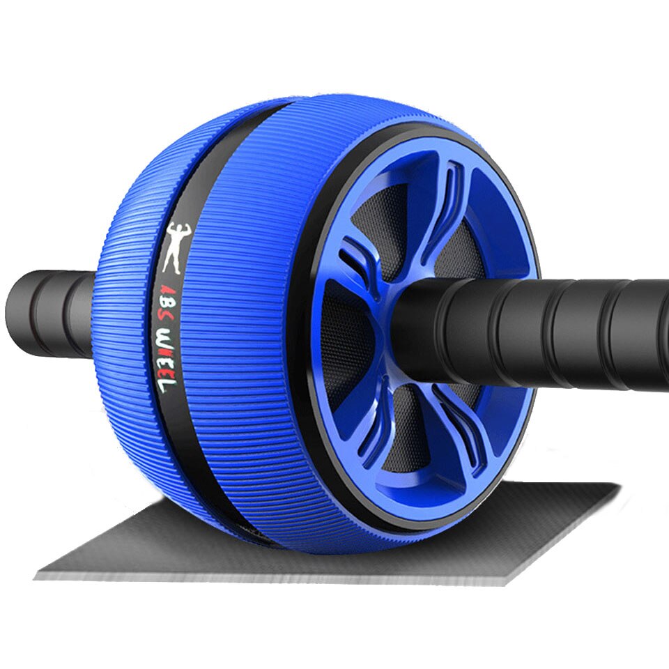 Hjulrulle med matta inget oljud 2 in 1 ab rulle&amp;hopprep muskel träning buken fitness träningsutrustning ab roller: Blå a