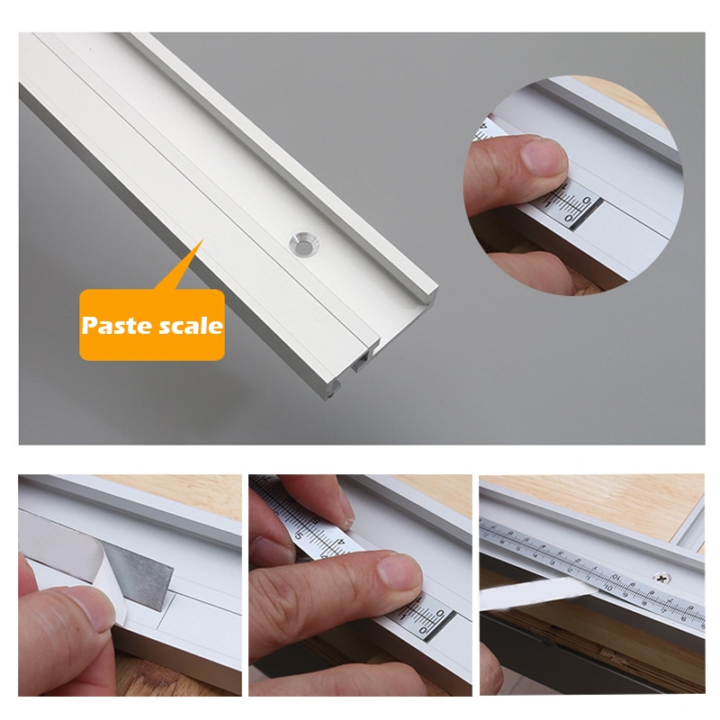 Self-Adhesive Measuring Tape Stainless Steel Workbench Ruler Tape Measure For T-track Table Saw Woodworking