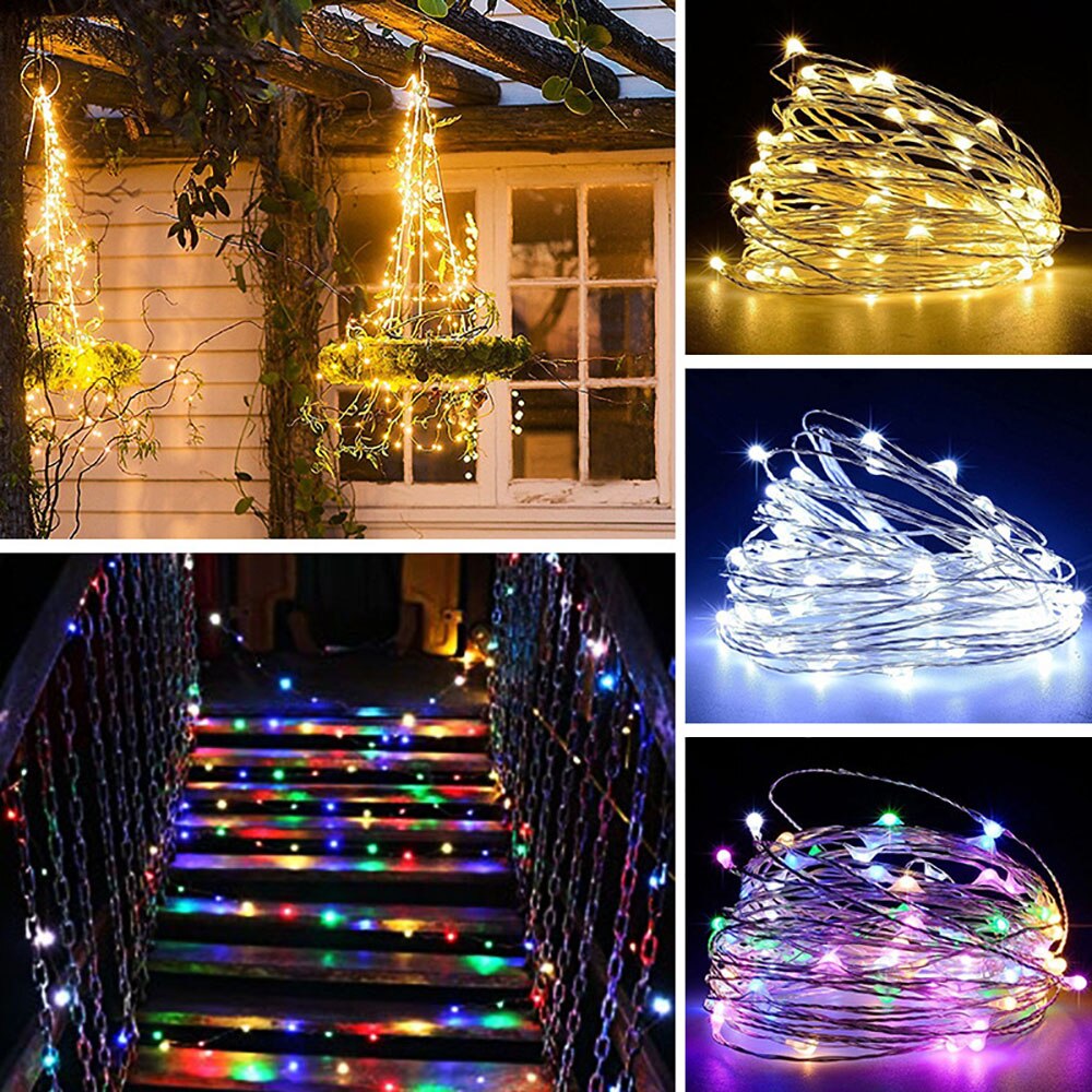 Fairy String Lights 8 Modes 10M LED Light Outdoor lamps Christmas Wedding Control Waterproof Copper Wire Twinkle