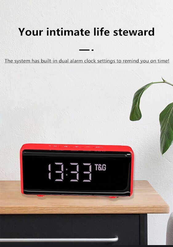 TWS Bluetooth Speaker HI-FI Portable Column Wireless Bluetooth Column Clock Alarm Speakers Music Center Sound Box TF Radio Udisk