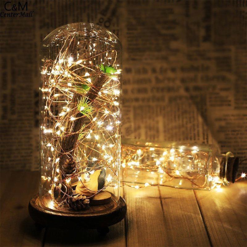 5m 50 LED Licht Ketting Fairy Lights Batterij Zilver Draad Xmas Party Lamp Decor Slingers Venster Bruiloft Decoratie AAA batterij