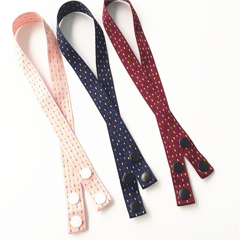 Lanière de porte-masque en tissu, 1.5 cm de largeur, 3 pièces par Lot: Dot Pink Navy Wine