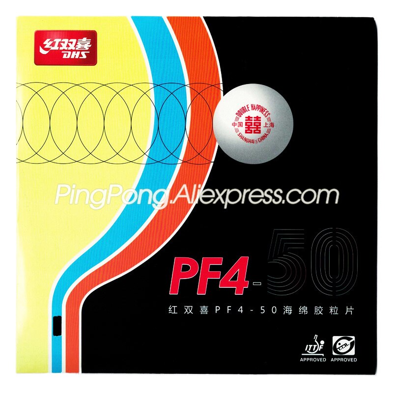 DHS PF4-50 Table Tennis Rubber (Hurricane 3-50 No.50 High Elastic Red Sponge) Original DHS PF4 -50 Ping Pong Sponge