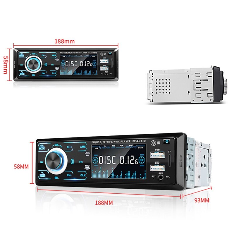 Bluetooth Car Audio Stereo Receiver -Bluetooth Car Stereo Audio Single DIN in Dash 12V FM Receiver MP3 Radio Player